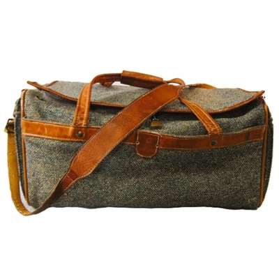 "Bolso de lona de viaje de fin de semana Hartmann vintage de tweed y cuero con cinturón de 20"" con correa" Foto 1 de 4