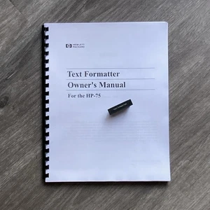 Text Formatter Module for For Hewlett Packard HP 75C HP 75D Calculator Manual - Picture 1 of 3