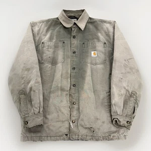 Carhartt Men's Jacket Quilted Lined Distressed Faded Size Medium - Picture 1 of 14
