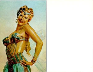 ¿Colorida postal de bailarina del vientre de Oriente Medio? Recuerdo turístico vintage - Imagen 1 de 1