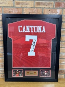 Eric Cantona Signed Manchester United Shirt Framed with COA - Picture 1 of 9