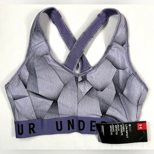 NWT UNDER ARMOUR Womens Sports Bra S Purple Graphic Low Impact Armour Bra NEW - Picture 1 of 9