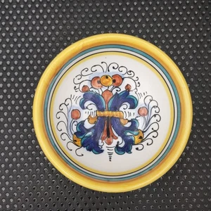 Cerámica italiana pintada a mano Deruta Italia 4" tazón de inmersión de aceite de oliva - Imagen 1 de 9
