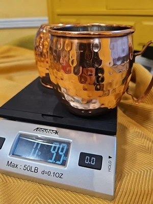 Juego de 2 tazas de mula vintage martilladas Moscú 16 OZ mango de cobre grandes Foto 1 de 4