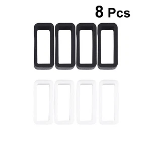 8 Pcs Silicone Watch Clasp Buckle for Watch Band 18mm Black White - Picture 1 of 11