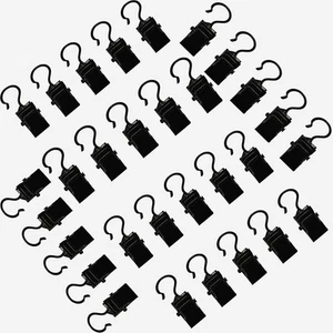 Heavy Duty Clips Curtain Hooks for Hanging Tablecloth Towel Black - Picture 1 of 6
