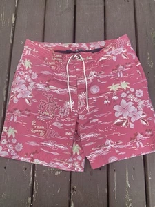 Vintage Polo Sport Swim Trunks XL 39” Y2K Hawaiian Floral Board Shorts Red Pink - Picture 1 of 18