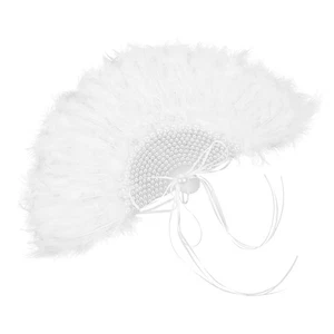 Abanico de pluma de boda abanico de mano nupcial para mujer abanico de pluma de boda ventilador de fiesta - Imagen 1 de 12