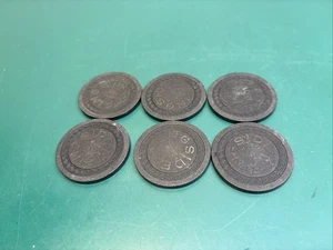 Ringside  Poker Chips - 6 Chips  East St Louis IL Old Casino Poor Condition - Picture 1 of 4