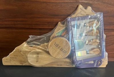 Totally Bamboo Lg Virginia Charcuterie Cutting Board Cheese Tools Spoon Salt Box - Image 1 of 4