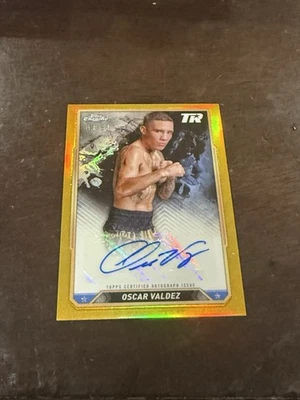 Oscar Valdez 2024 Topps Chrome autógrafo refrator dourado #9/50 - Imagem 1 de 2