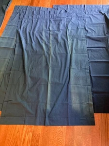 Juego de cortinas de algodón azul vintage - 4 paneles + 2 cenefas con aberturas de varilla Curtai - Imagen 1 de 6