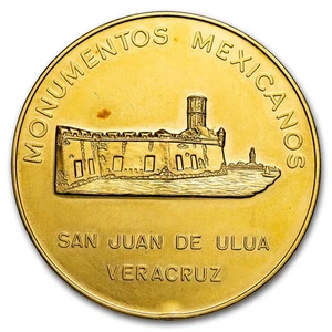1963 Mexico Gold Medallic 50 Peso State of Veracruz AU Grove-1131 - Picture 1 of 2