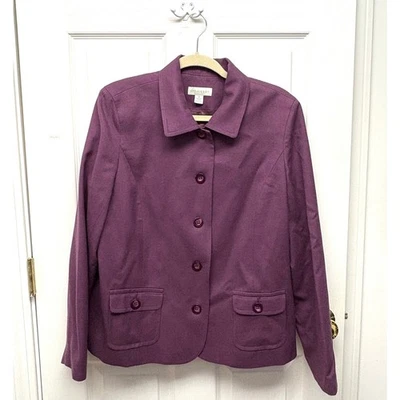 Blazer Appleseed's De Colección 100% Lana Púrpura Forrado Bolsillos Delanteros con Solapa Para Mujer Talla 14 Foto 1 de 4