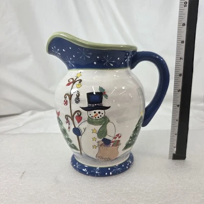 Jarra de cerámica para árbol muñeco de nieve de Navidad vivo de hoy decoración de invierno de vacaciones Foto 1 de 4