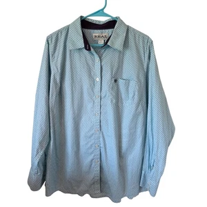 Ariat Damen Langarm Hemd mit Knopfleiste Übergröße 1 x aquablau Western - Bild 1 von 3
