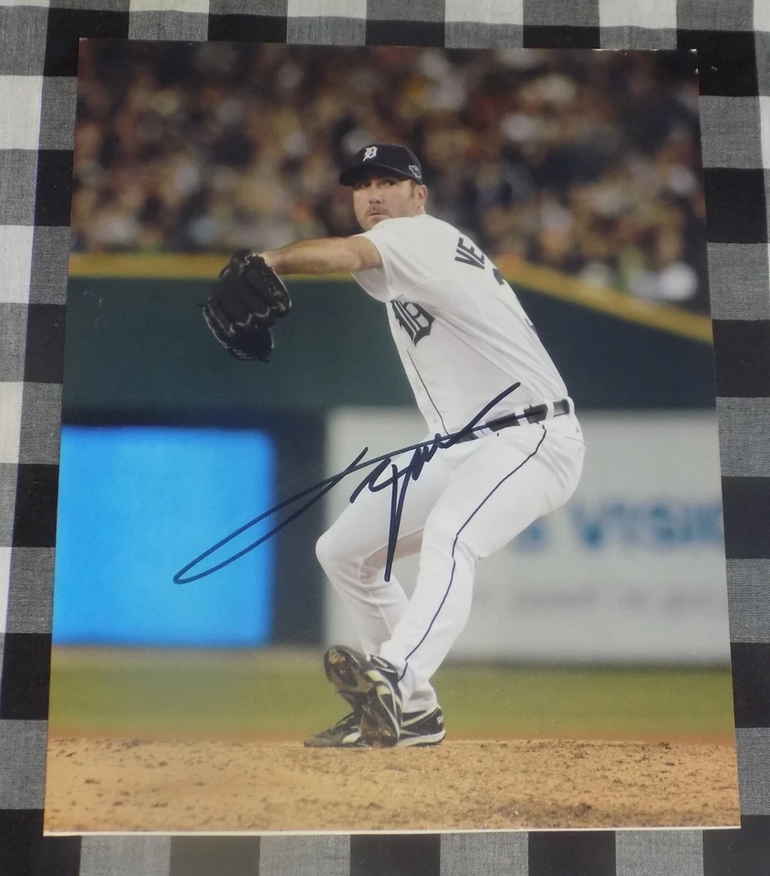 Foto 8x10 assinada por Justin Verlander Detroit Tigers - Imagem 1 de 1