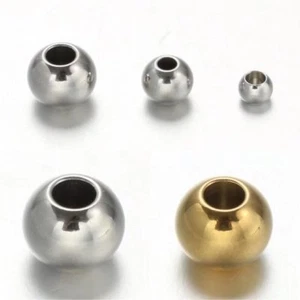 100pc 304 Stainless Steel Rondelle Metal Beads Smooth Loose Spacer Beading 4~8mm - Picture 1 of 15