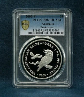 2003-P $1 PROOF AUSTRALIA KOOKABURRA PCGS PR69 DCAM *VERY RARE* - Image 1 of 2