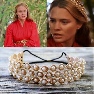 The Princess Bride Buttercup Hair Piece Pearl Headband Red Dress Costume Cosplay
