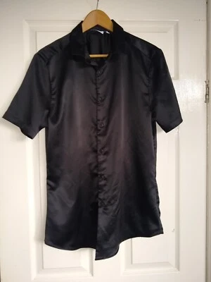 Mens Black Silky light weight shirt size Large - Image 1 of 2