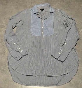 J Crew shirt Womans tunic 8 Striped Long Sleeve Button Front - Picture 1 of 5