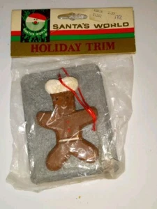 NEW! Vtg CHRISTMAS ORNAMENT KURT Adler Santas World GINGERBREAD MAN ON PAN - Picture 1 of 2