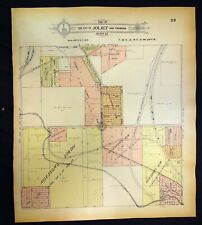 1910 Plat Map City of Joliet Illinois Richards Bissell Bushler Speer Fuller #22