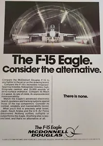 McDonnell Douglas F15 F-15 Eagle Aircraft Revista Anuncio Publicidad Imagen Arte de Pared - Imagen 1 de 1