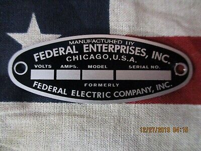 Federal Enterprises Replacement Badge Model 28 EG EP V VL VG O Sirens • 29.27£