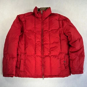 Eddie Bauer Steppjacke Gänsedaunen Puffer Herren Large Rot Vintage Mantel - Bild 1 von 10