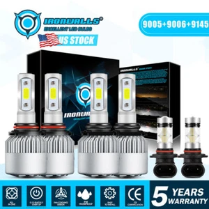 9005 9006 Headlight 9145 9140 Fog Light LED Bulbs For Toyota 4Runner 2003-2005 - Picture 1 of 12