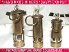 Set THREE ( 3 ) UNIQUE Hand Mad 1950s MINIATURE VINTAGE Brass Miners Davy Lamp