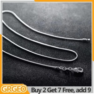 16/18/20/22/24 inches Women Men 925 Sterling Necklace Snake Long Chain Jewelry - Picture 1 of 13