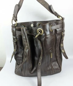 Patrick Cox Large Brown Leather Handbag 41cm X 35cm - Picture 1 of 8
