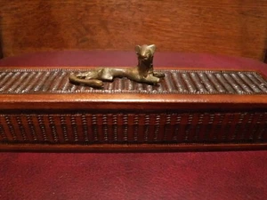 Lovely Cheetah Lounging atop Long Trinket Box - Picture 1 of 9