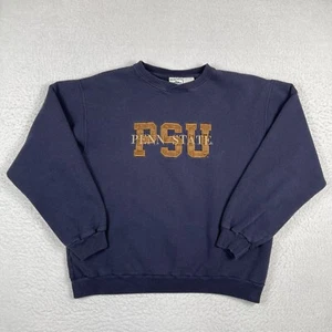 Penn State Nittany Lions Sweatshirt Mens Large Blue Vintage NCAA Football Crew - Picture 1 of 10