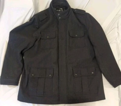 APT 9 Military Style Fashion Wool Jacket Men’s XL Multi Pocket Mock Neck  - Image 1 of 4