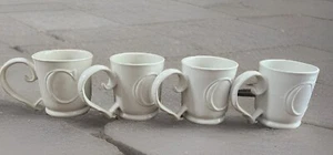 Pottery Barn A-Z Mugs Letter Initial Monogram ‘C’ Set Of 4 Coffee Cup - Picture 1 of 6