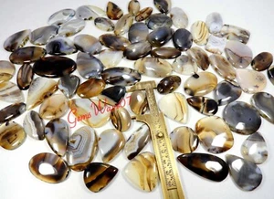 Lote al por mayor de 28 piezas de piedras preciosas de ágata natural Montana forma mezcla cabujón 1000 quilates - Imagen 1 de 7