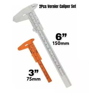 2 Stück 6 Zoll 150 mm / 3 Zoll 75 mm Messschieber Messwerkzeug Messlineal Set - Bild 1 von 1