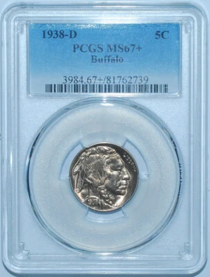 1938 D PCGS MS67+ Buffalo Nickel - Image 1 of 2