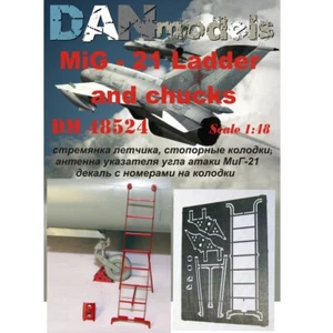 DanModels 48524 1:48 Photo-etched MiG-21 Pilot's Ladder Pads, Antennas - Academy - Bild 1 von 12