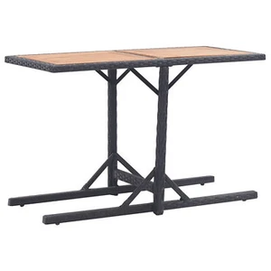 Tidyard Patio Dining Table Steel Rectangular Table with Wood Tabletop, F8O6 - Picture 1 of 6