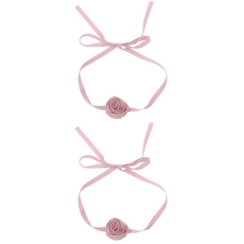 VETEMENTS Collana girocollo fiore in stoffa 2 pezzi girocollo fiore rosa grande tessuto collana rosa