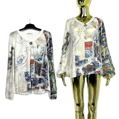 Top Elisa Cavaletti manga larga elástico estampado talla L Foto 1 de 4