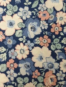 Liberty Stoff UK 100% Baumwolle Material Meterware Blume blau Heckenblüte floral - Bild 1 von 2