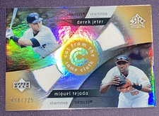 2005 UD Reflections #CC-JT DEREK JETER/MIGUEL TEJADA DUAL GM USED JERSEY #34/225