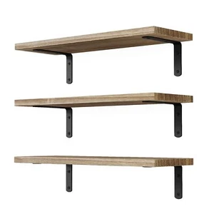 Paquete de 3 estantes de pared flotantes de madera para dormitorio, baño, cocina - Imagen 1 de 7