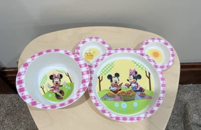 Plato y cuenco The First Years Disney Minnie Mouse 2010 rosa y blanco Foto 1 de 4